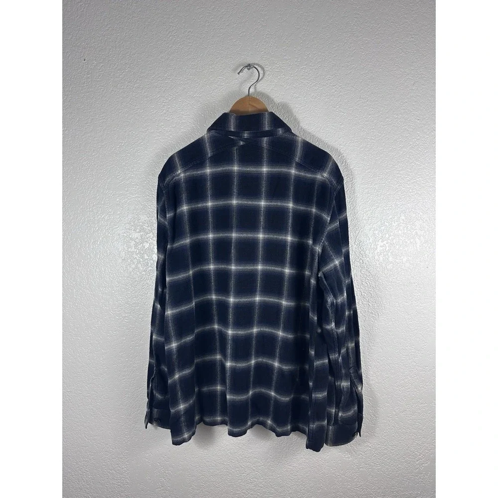 Banana Republic Men's Plaid Wool Blend Overshirt Jacket Blue Gray Size Large